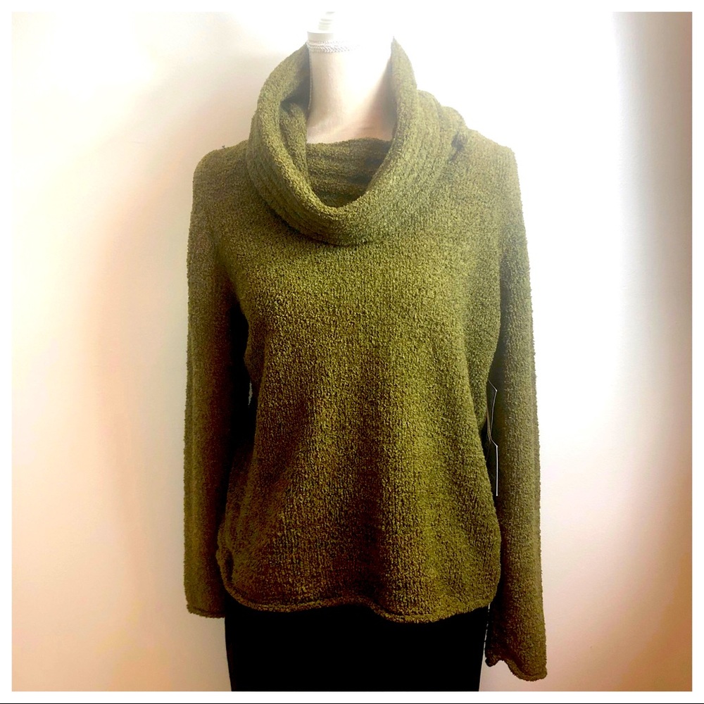 Carroll Reed Olive Green Cowl Neck Sweater - PXL